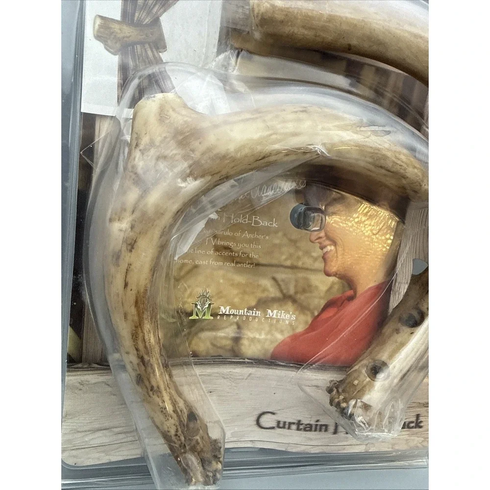 Faux Antler Curtain Tiebacks (Set of 2)-Rustic Lodge & Cabin Decor Mountain Mike